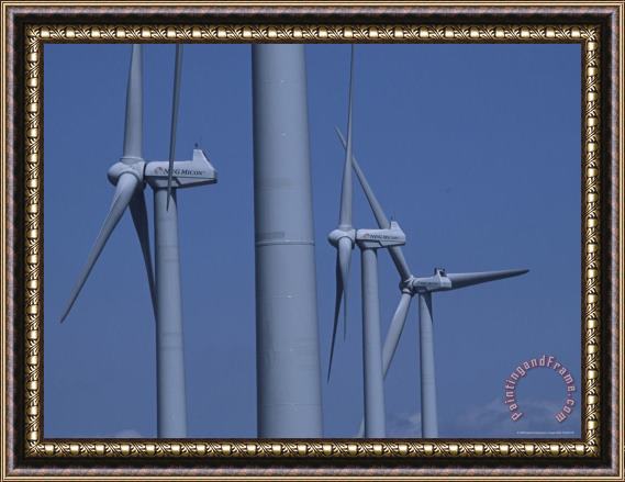 Raymond Gehman Like Giant Pinwheels Turbines Spin on Storm Mountain Framed Painting