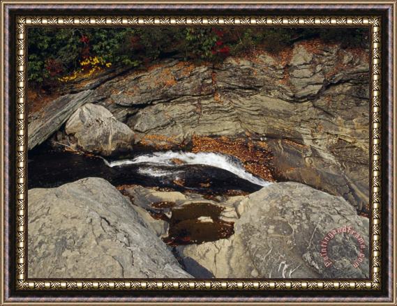 Raymond Gehman Linville Falls Wending It S Way Through a Rocky Course Framed Painting