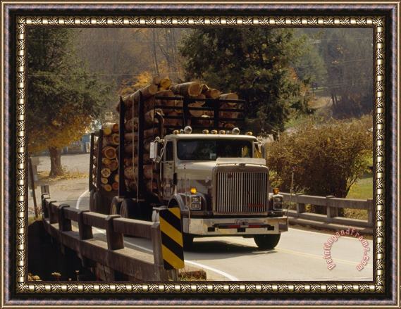 Raymond Gehman Logs Are Hauled Out of Jefferson National Forest Framed Print