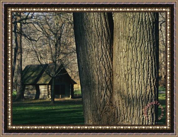 Raymond Gehman Miller Cabin Among Large Trees Established in 1890 Rock Creek Park Framed Painting