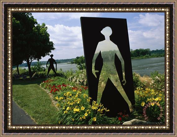 Raymond Gehman Modern Sculpture in a Garden on The Banks of The Susquehanna River Framed Painting