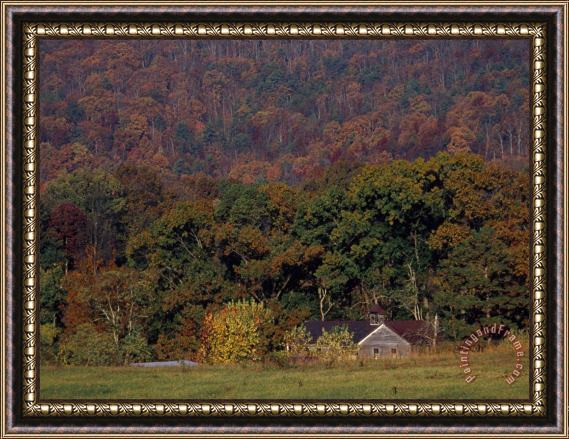 Raymond Gehman One Room School Nestled in The Houston Valley in The Bald Mountains Framed Painting