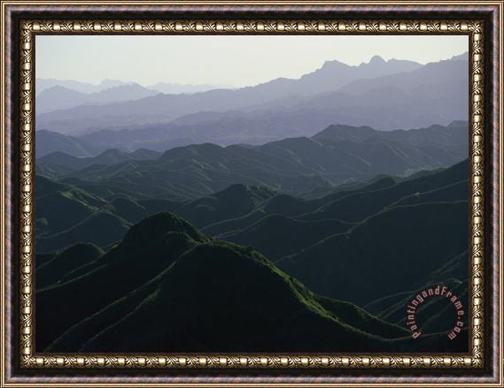 Raymond Gehman Panoramic View of Mountains Near The Beijing Hebei Border Framed Painting