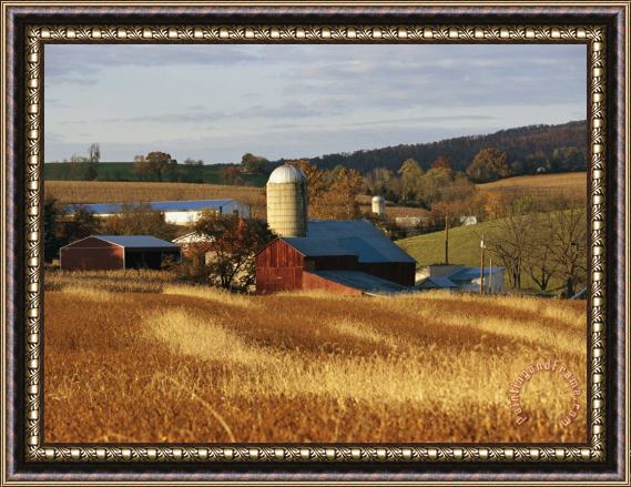 Raymond Gehman Picturesque Farm Photographed in The Fall Framed Print