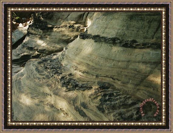 Raymond Gehman Quartzite Metamorphosed Sandstone at Base of Pilot Mountain Framed Print