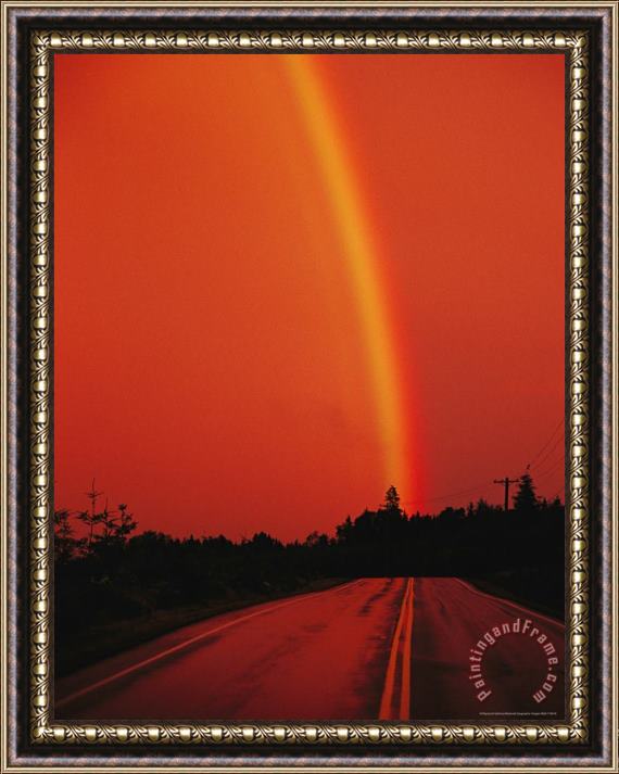 Raymond Gehman Road Heads to The End of a Rainbow Framed Painting