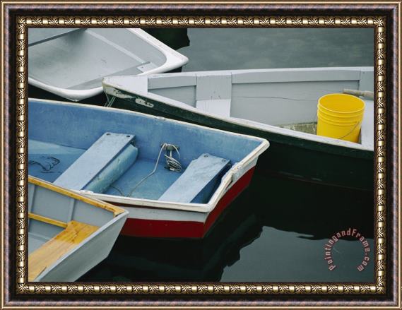 Raymond Gehman Rowboats at Dock Framed Painting