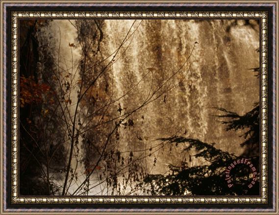 Raymond Gehman Scenic View of The Cascading Water of Blackwater Falls Framed Painting
