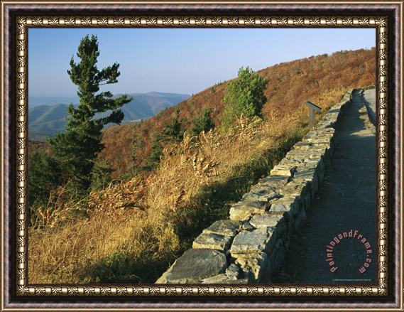 Raymond Gehman Scenic View on Mountainside at Tanners Ridge Overlook Framed Print