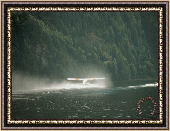 Raymond Gehman Seaplane Takes Off in Princess Louisa Inlet Framed Painting