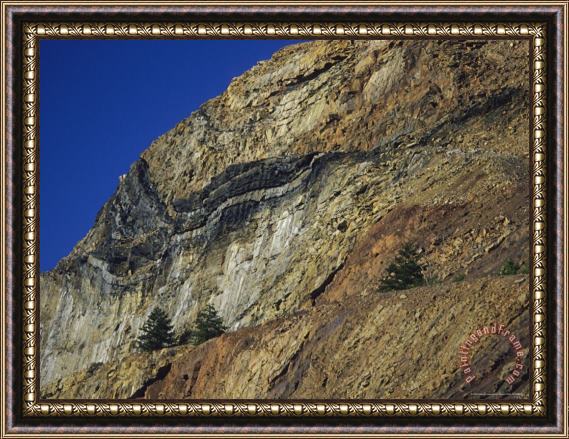 Raymond Gehman Sedimentary Layers Are Exposed in Sideling Hill Framed Painting