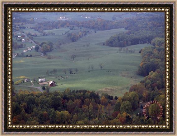 Raymond Gehman Shenandoah Valley Farms And Fields in Autumn Framed Painting