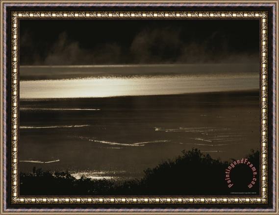 Raymond Gehman Shimmering View of Swan Lake Framed Painting