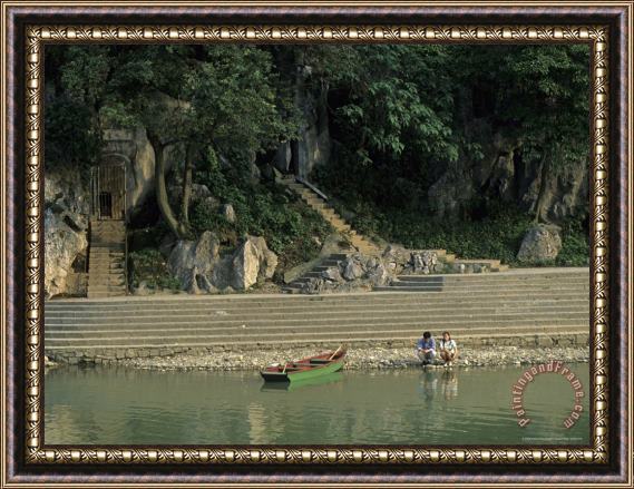 Raymond Gehman Shrine at Elephant Trunk Hill on Li River Guilin Guangxi China Framed Painting