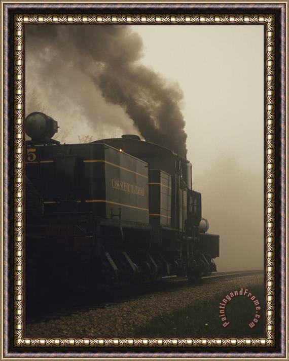 Raymond Gehman Smoke Billowing From The Engine of a Train on The Cass Scenic Railroad Framed Print