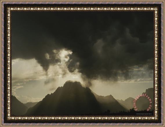 Raymond Gehman Storm Clouds Over Mt Moran Grand Teton National Park Wyoming Framed Print