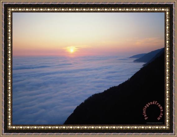 Raymond Gehman Sunrise Over a Fog Bound Coast Framed Painting