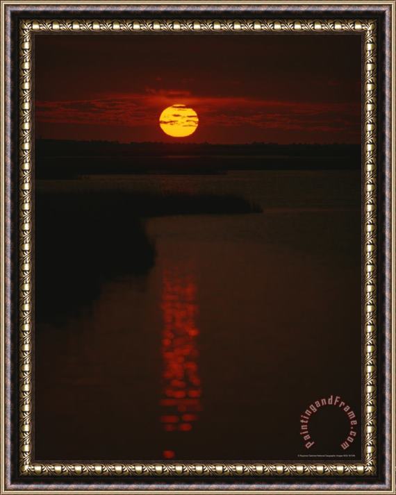 Raymond Gehman Sunset Over Assateague Channel Framed Painting