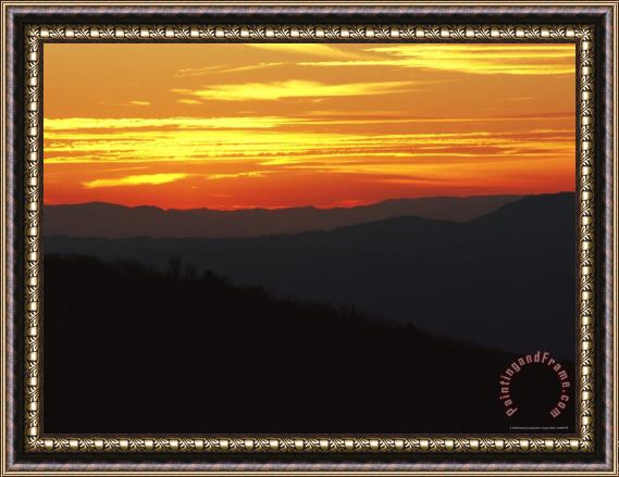Raymond Gehman Sunset Over Powell Mountain Framed Painting