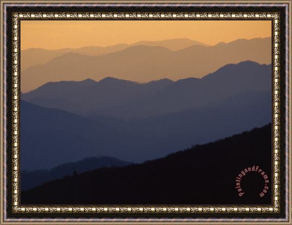 Raymond Gehman Sunset Over The Blue Ridge Mountains Framed Painting