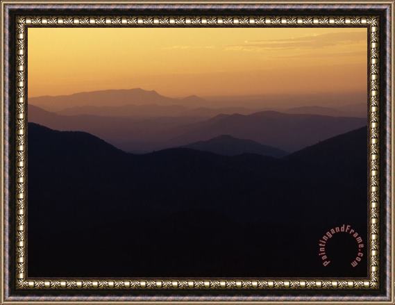 Raymond Gehman Sunset Over The Smoky Mountains Seen From Max Patch Framed Painting