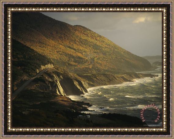Raymond Gehman The Cabot Trail Winds Its Way Along The Gulf of St Lawrence Framed Painting