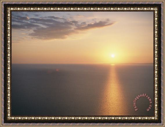 Raymond Gehman The Sun Sets Over Lake Superior Framed Print