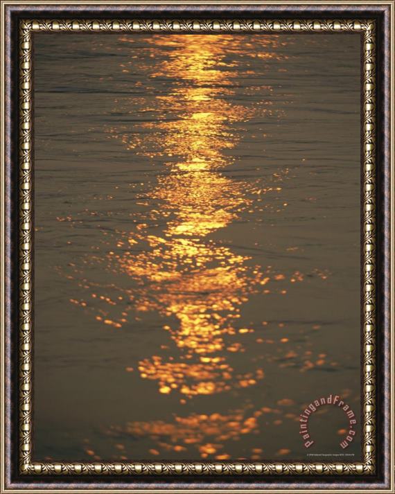 Raymond Gehman The Sunset Casts an Orange Hue on The Mackenzie River Framed Print