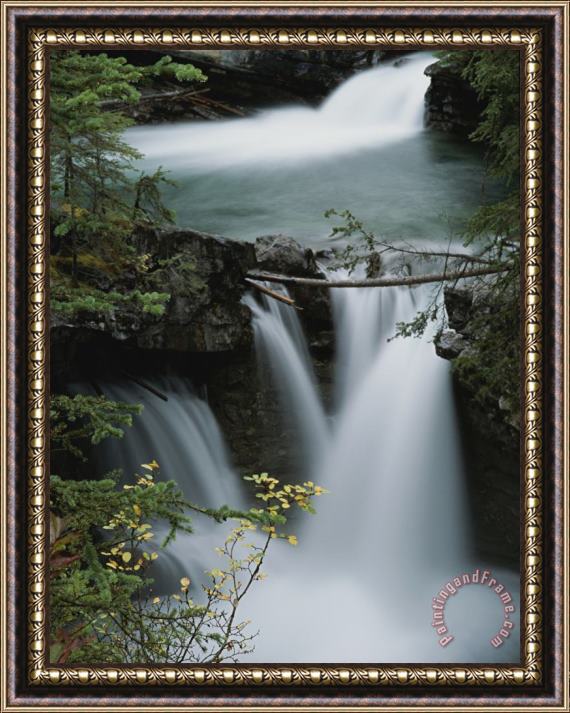 Raymond Gehman Time Exposure of Johnston Creek Near The Upper Falls Framed Print