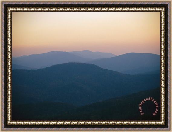 Raymond Gehman Twilight Over The Blue Ridge Mountains View From Skyline Drive Framed Painting