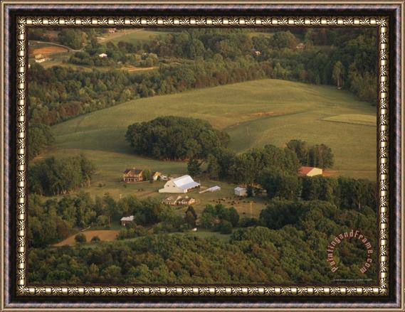 Raymond Gehman View of a Farm in The Rolling Foothills of The Piedmont Region Framed Print
