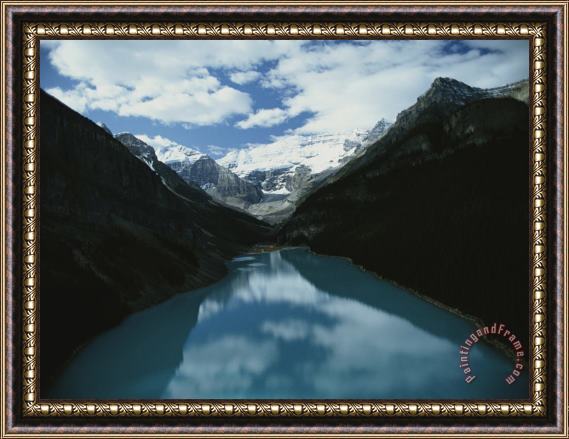 Raymond Gehman View of Lake Louise Victoria Glacier And The Continental Divide Framed Painting