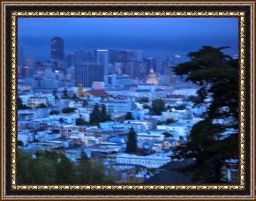San Francisco, View From Coit Tower Framed Paintings - View of San Francisco From Buena Vista Park by Raymond Gehman