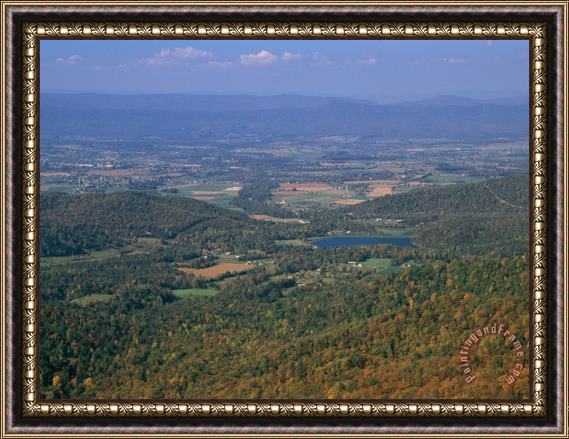 Raymond Gehman View of Shenandoah Valley And The Town of Stanley Framed Painting