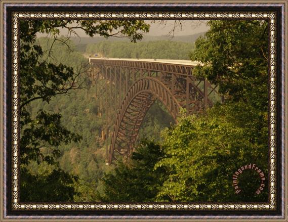 Raymond Gehman View of The New River Gorge Bridge From One Side Framed Painting