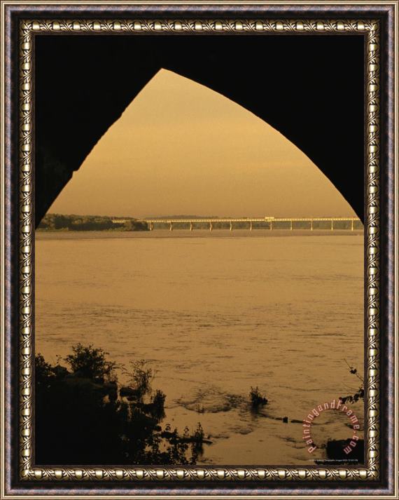 Raymond Gehman View of The Susquehanna River From Under The Rockville Bridge Framed Painting