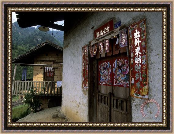 Raymond Gehman View of Village And Yang River Canyon Shaoguan Area Framed Print