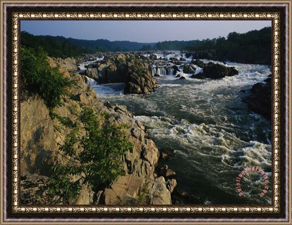Raymond Gehman View of Waterfalls at Great Falls State Park Framed Print