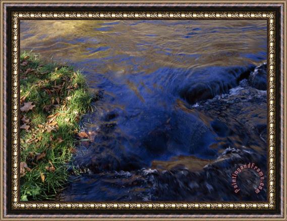 Raymond Gehman Water Pouring Over Hidden Stones in The Nantahala River Gorge Framed Painting