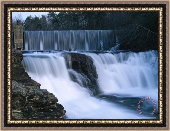 Raymond Gehman Waterfall in Desoto State Park Framed Painting