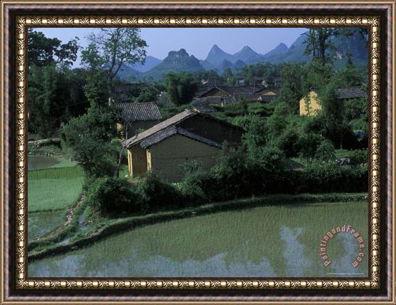 Raymond Gehman Yangdi Valley Farm Fields Guilin Guangxi China Framed Print