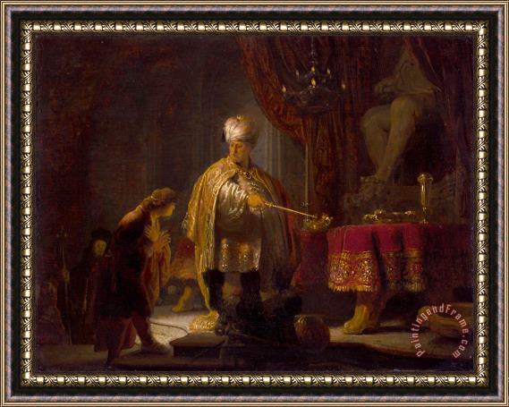 Rembrandt Harmensz van Rijn Daniel And Cyrus Before The Idol Bel Framed Painting