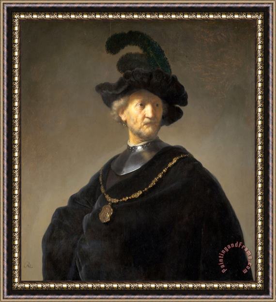 Rembrandt Harmensz van Rijn Old Man with a Gold Chain Framed Painting