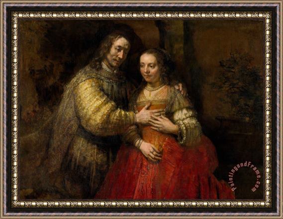 Rembrandt Harmensz van Rijn Portrait of a Couple As Isaac And Rebecca, Known As 'the Jewish Bride' Framed Print