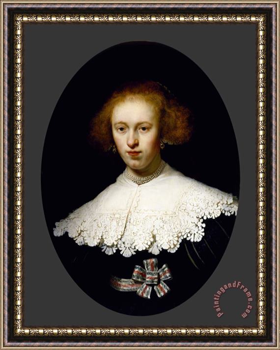 Rembrandt Harmensz van Rijn Portrait of a Young Woman Framed Painting