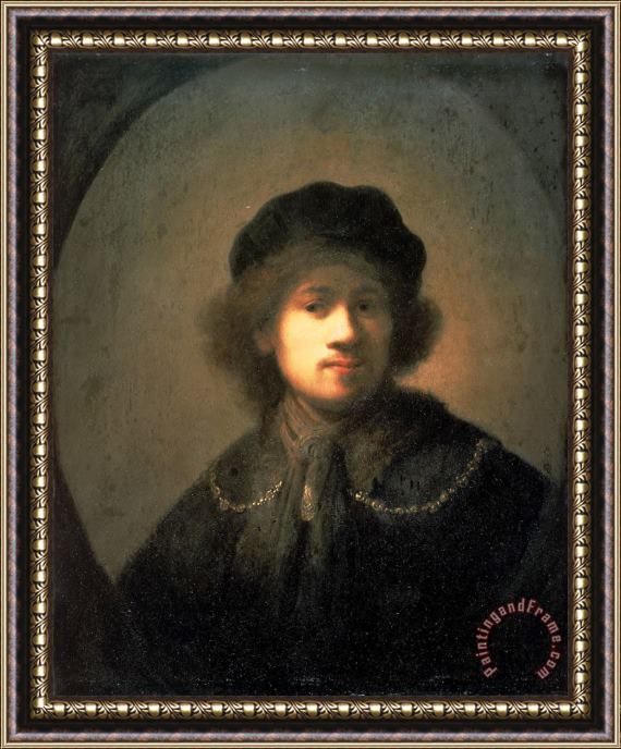 Rembrandt Harmensz van Rijn Portrait of The Artist As a Young Man Framed Painting