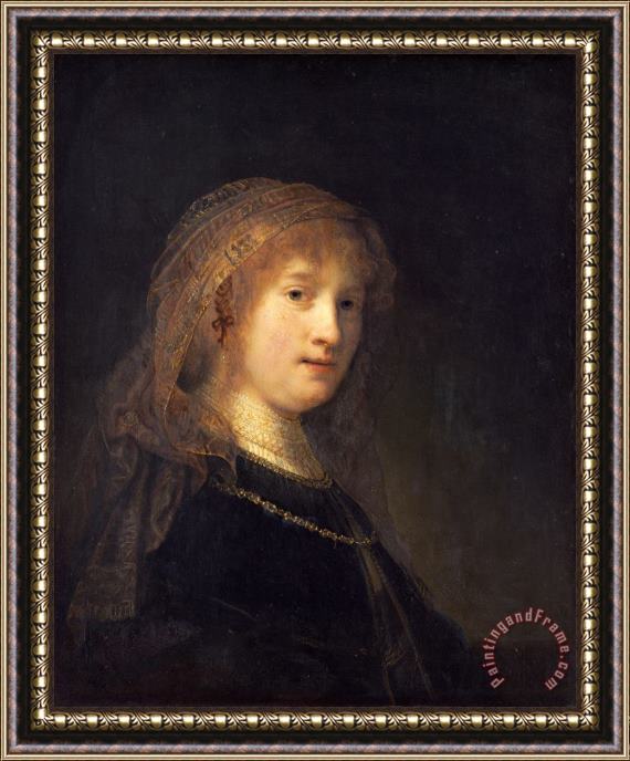 Rembrandt Harmensz van Rijn Saskia Van Uylenburgh, The Wife of The Artist Framed Print