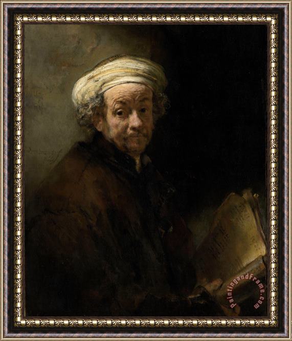 Rembrandt Harmensz van Rijn Self Portrait As The Apostle Paul Framed Print