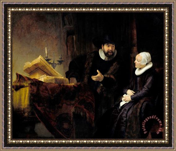 Rembrandt Harmensz van Rijn The Mennonite Preacher Anslo And His Wife Framed Painting