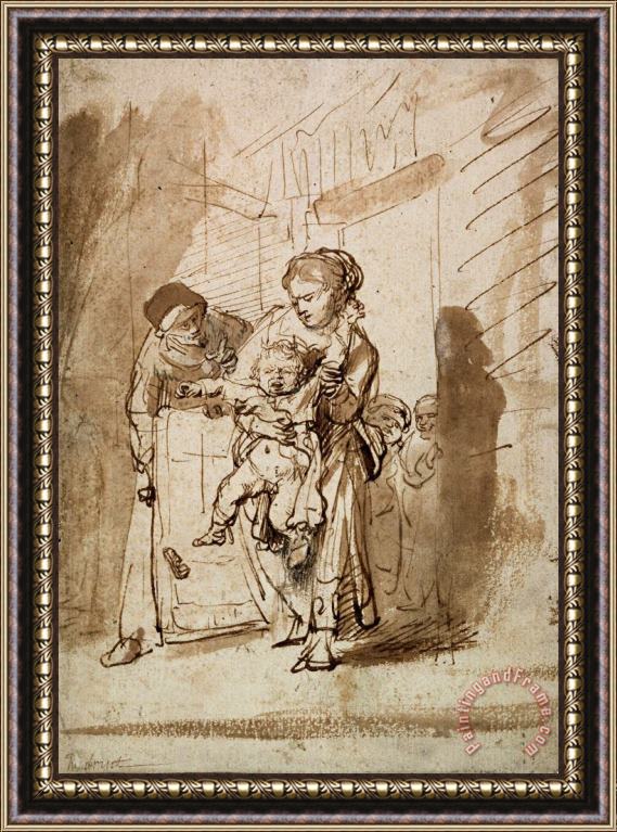Rembrandt Harmensz van Rijn The Unruly Child Framed Painting